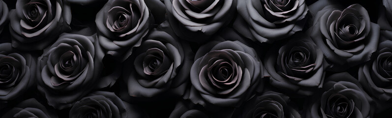 Obraz premium Black roses background. Beautiful flowers for valentine's day. Colorful background.