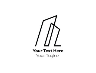 Real estate black logo design template