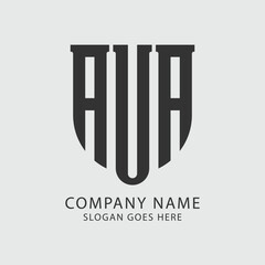 Alphabet letter icon logo AUA
