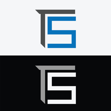 Alphabet letter icon logo TS
