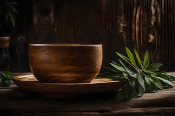 A rustic, handcrafted wooden cup