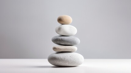 zen stones on white - Powered by Adobe