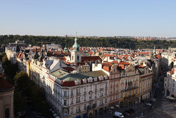 Fototapeta na wymiar Top view of the city of Prague