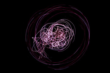 Luminous  lines on a black background