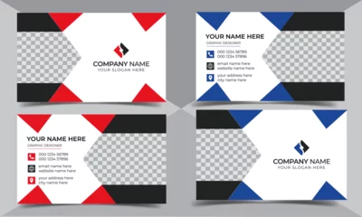 Tapeten Double-sided creative business card template. Portrait and landscape orientation. Horizontal and vertical layout. Vector illustration  modern creative business card and name card horizontal simple cle © MdAftab