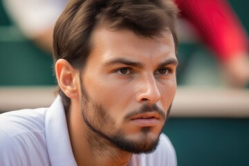 Obraz premium A male tennis player hitting a ball