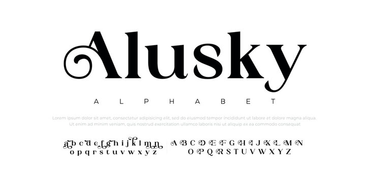 Alusky Abstract modern urban alphabet fonts. Typography sport, technology, fashion, digital, future creative logo font. vector illustration