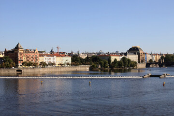 Fototapeta premium View of the city of Prague from the Vltava