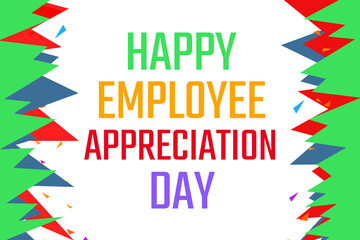 Employee appreciation day wallpaper with border traditional style. First Friday in march employee appreciation day backdrop. poster design