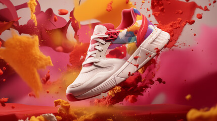 sneakers on an advertising poster