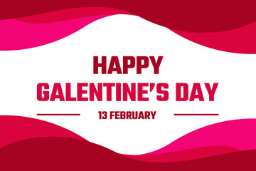 Happy Galentine's ( celebrates female friendship ) Day wallpaper with traditional border design on the white Background