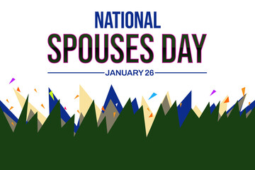 National Spouses Day Wallpaper with different color design and typography on the side. Spouses day backdrop design