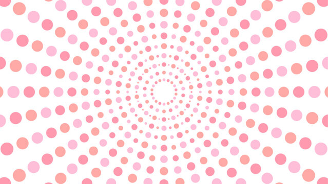 放射状に広がる水玉模様の背景