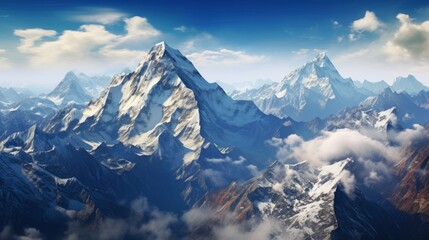 Himalayas mountains, bird's eye view