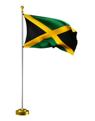 jamaica flag wave on transparent or PNG background. digital illustration for national activity or social media content.