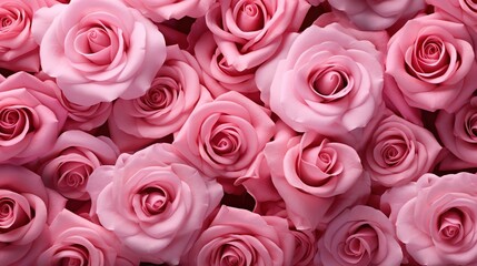 Pink rose flowers as background or texture, nature concept