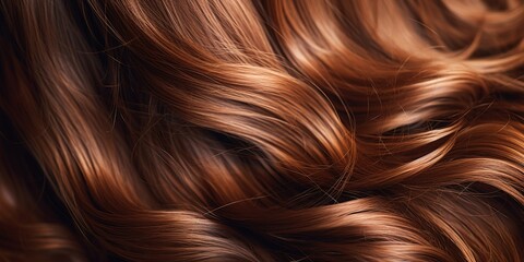Naklejka premium Macro detail to bright brown hair