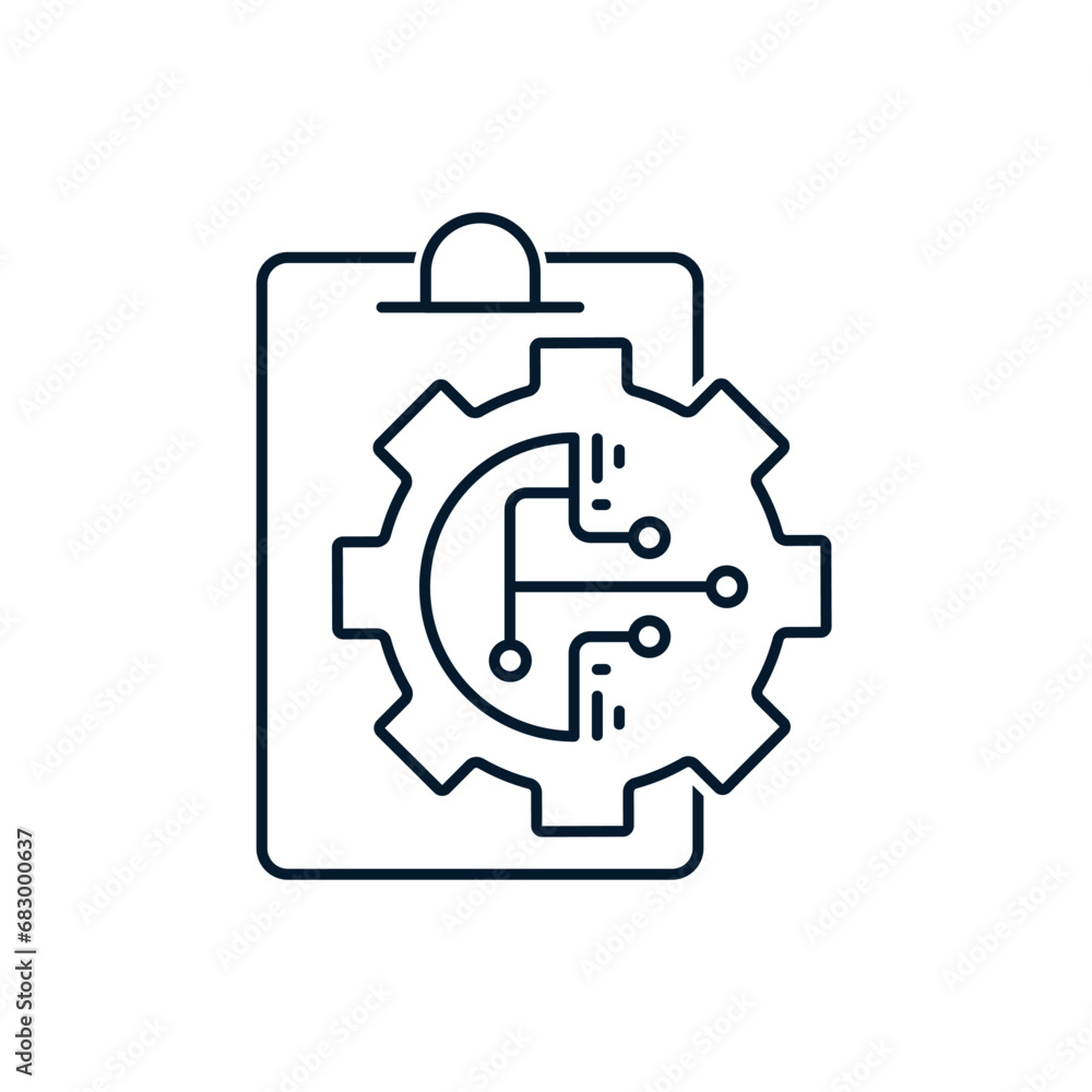 Poster the concept is a multifunctional technology for processing, structuring and integrating data. vector
