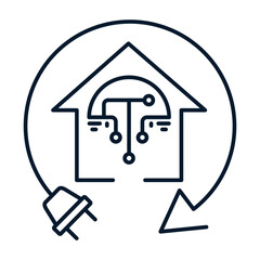 Smart home concept. Vector linear icon isolated on white background.