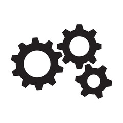 Settings gears or cogs flat icon for apps and websites - obrazy, fototapety, plakaty