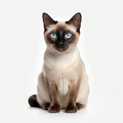 Siamese Cat, isolated, closeup