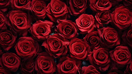 Red roses background. Beautiful flowers for valentine's day. Colorful background.