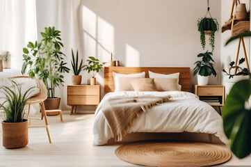 Minimalist interior design of modern living room. generative AI