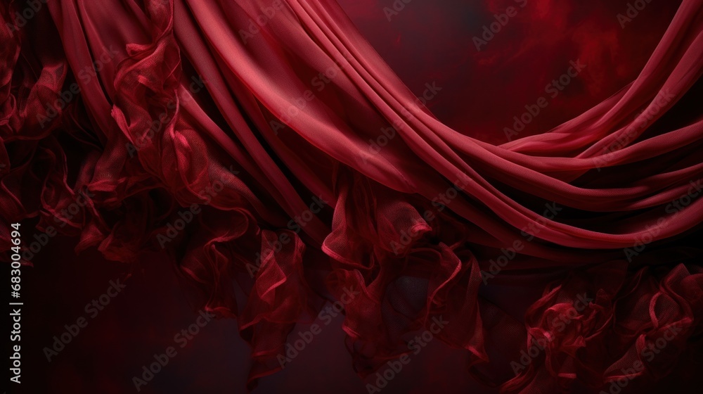 Poster a red curtain with a black background and a black background with a red curtain and a black backgrou