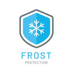 Frost protection vector icon with snowflake symbol.