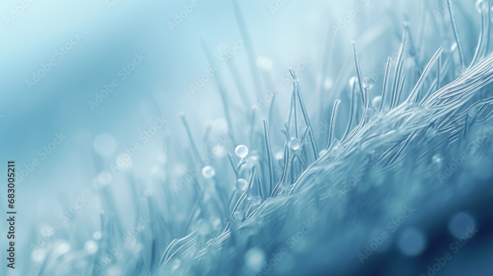 Aufkleber a close up view of grass with water droplets on the top of the grass and on the bottom of the grass 