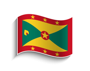 Vector Grenada waving Flag Icon