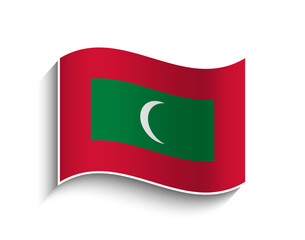 Vector Maldives waving Flag Icon