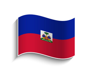 Vector Haiti waving Flag Icon