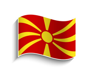 Obraz premium Vector Macedonia waving Flag Icon