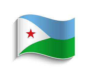 Vector Djibouti waving Flag Icon