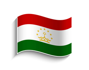 Vector Tajikistan waving Flag Icon