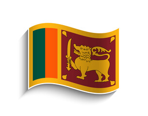 Vector Sri Lanka waving Flag Icon