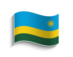 Vector Rwanda waving Flag Icon