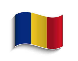 Fototapeta premium Vector Romania waving Flag Icon