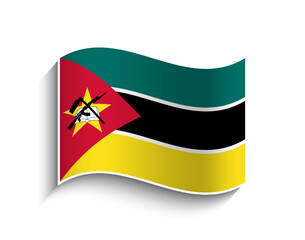 Vector Mozambique waving Flag Icon