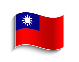 Fototapeta premium Vector Taiwan Waving Flag Icon