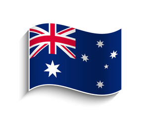 Vector Australia Waving Flag Icon