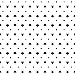 seamless pattern with a star. black, white textured simple pattern. Fabric for wrapping wallpaper, print, banner. Textile sample. Abstract, starry background. art illustration