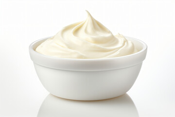 Cream bowl isolated on white background