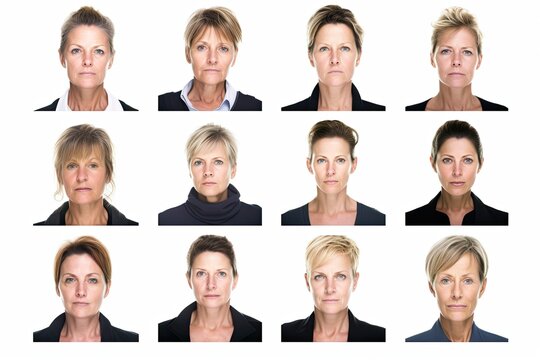 group of women showcasing a range of different facial expressions.