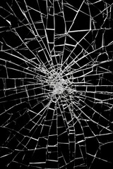 Black and white Shattered Laminated Glass Texture - Thriller, action, suspense, mystery concept - grain texture and dust scratches