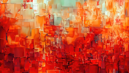 Red and orange abstract painting. Generative ai.