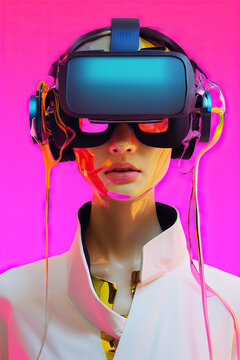 Generative AI image of a futuristic VR experience