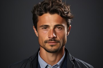 Obraz premium man resume or passport photo, close up portrait