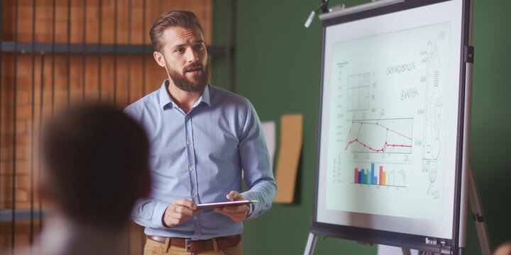 Generative AI image of Professional Giving a Business Presentation